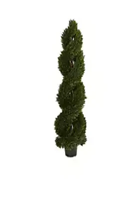 Nearly Natural Double Pond Cypress Spiral Topiary (Indoor/Outdoor)
