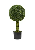 Nearly Natural Boxwood Ball with Woven Trunk Artificial Tree