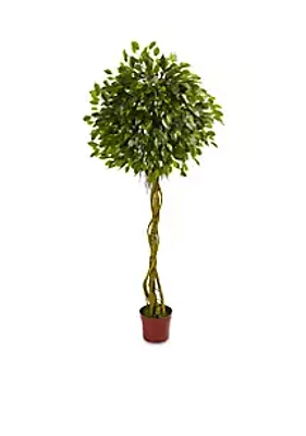 Nearly Natural Ficus Artificial Topiary Tree (Indoor/Outdoor