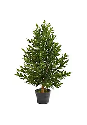 Nearly Natural 35-Inch Olive Cone Topiary Artificial Tree UV Resistant (Indoor/Outdoor)