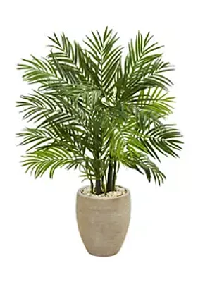 Nearly Natural Areca Palm Tree in Sand Planter