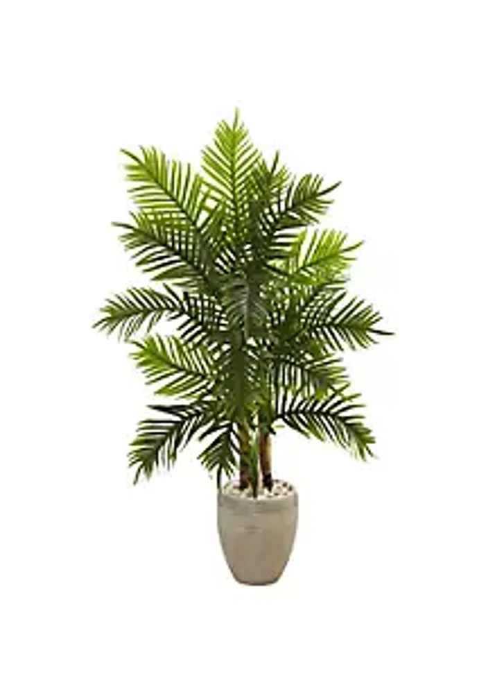 Nearly Natural 5-Foot Areca Palm Artificial Tree in Sand Colored Planter (Real Touch)