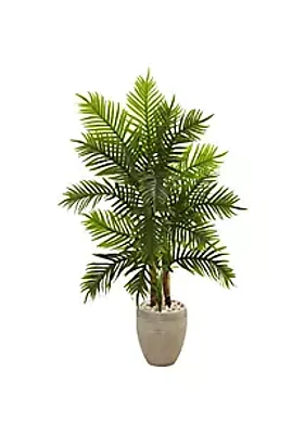 Nearly Natural 5-Foot Areca Palm Artificial Tree in Sand Colored Planter (Real Touch)