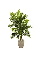 Nearly Natural 5-Foot Areca Palm Artificial Tree in Sand Colored Planter (Real Touch)