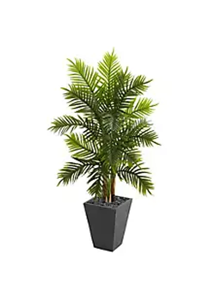 Nearly Natural 5.5-Foot Areca Palm Artificial Tree in Slate Finished Planter (Real Touch)