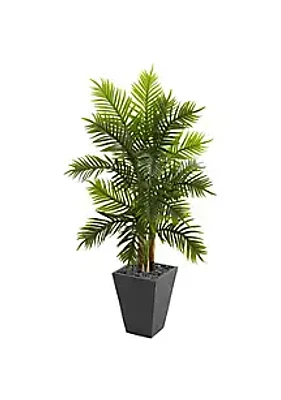 Nearly Natural 5.5-Foot Areca Palm Artificial Tree in Slate Finished Planter (Real Touch)