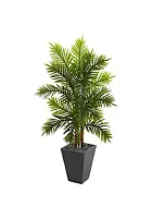 Nearly Natural 5.5-Foot Areca Palm Artificial Tree in Slate Finished Planter (Real Touch)
