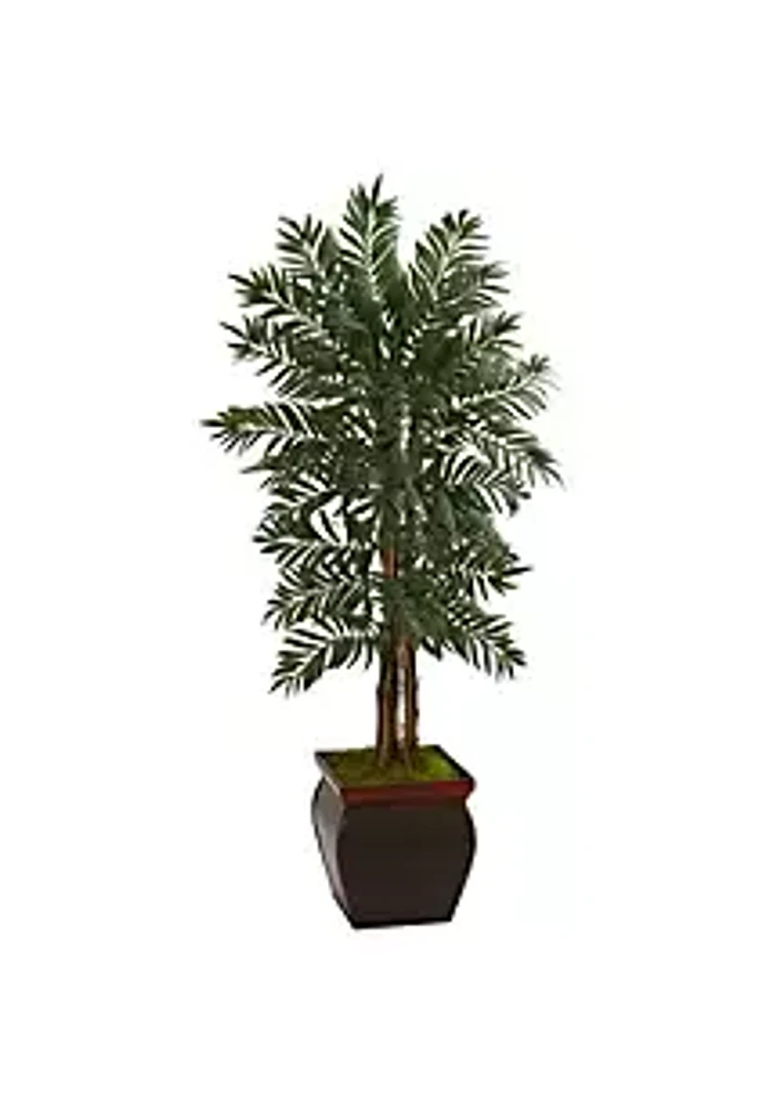 Nearly Natural 5-Foot Parlor Palm Artificial Tree in Decorative Planter