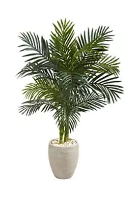 Nearly Natural Golden Cane Palm Tree in Oval Planter