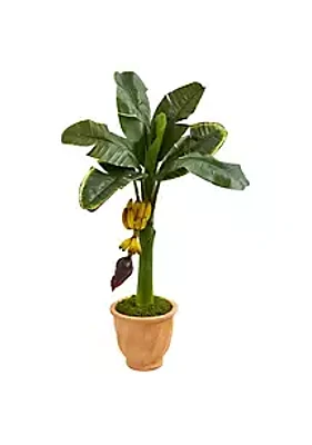 Nearly Natural 3-Foot Banana Artificial Tree in Terracotta Planter