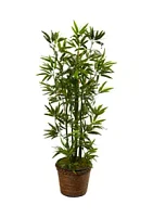 Nearly Natural Bamboo Tree in Coiled Rope Planter