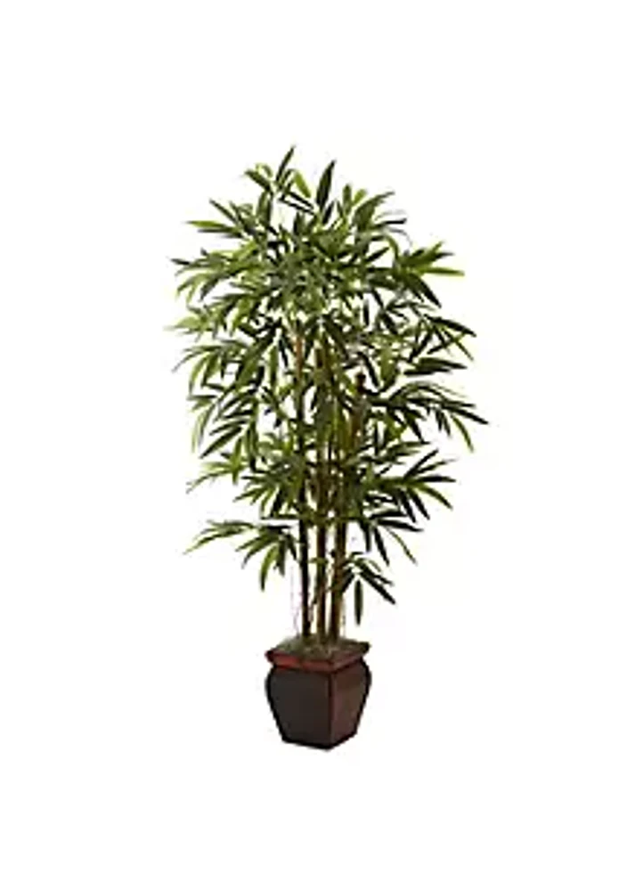 Nearly Natural 5.5' Bamboo with Decorative Planter