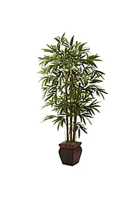 Nearly Natural 5.5' Bamboo with Decorative Planter