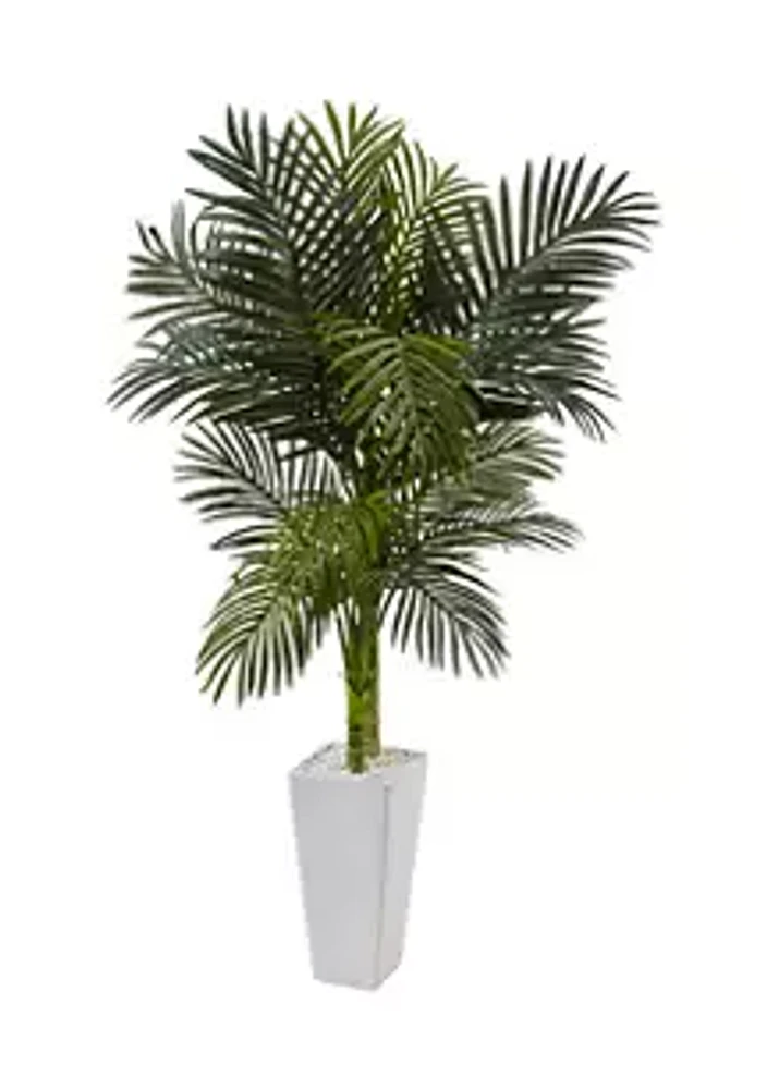 Nearly Natural Golden Cane Palm Tree in Tower Planter