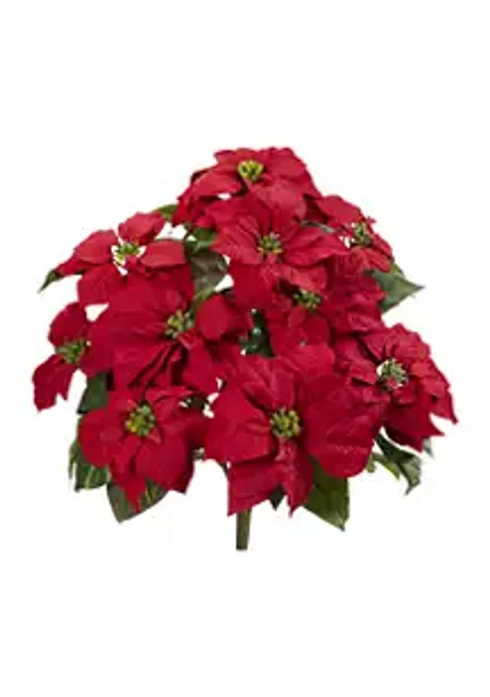 Nearly Natural 24in. Poinsettia Artificial Plant Set of 2