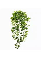 Nearly Natural 32-Inch Purple Heart Evergreen Hanging Artificial Plant (Set of 2) (Real Touch)