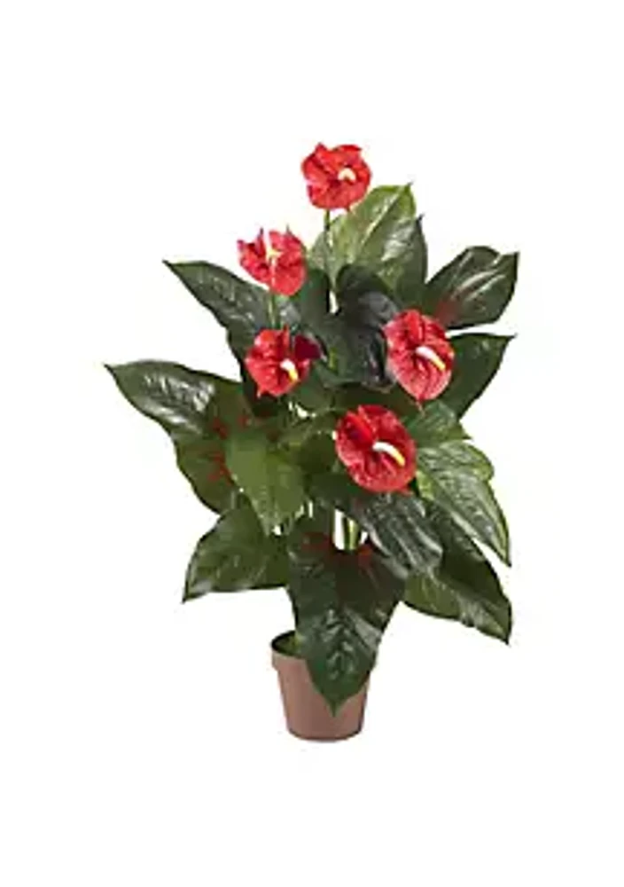 Nearly Natural 3' Anthurium Silk Plant (Real Touch)
