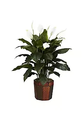 Nearly Natural Spathiphyllum with Vase Silk Plant