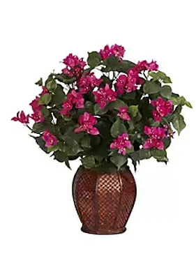 Nearly Natural Bougainvillea Silk Plant with Vase