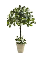 Nearly Natural Stephanotis Topiary with Planter