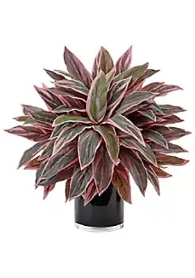 Nearly Natural Caladium Artificial Plant in Black Glossy Planter