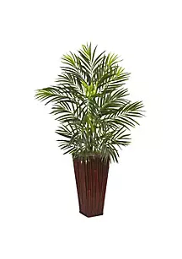 Nearly Natural Areca Artificial Palm in Bamboo Planter
