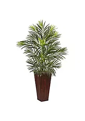 Nearly Natural Areca Artificial Palm in Bamboo Planter