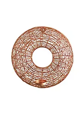 Nearly Natural 11-Inch Wired Copper Circle Wall Sconce Candle Holder