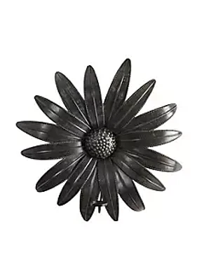 Nearly Natural 30-Inch x 30-Inch Brushed Metal Daisy Flower Sconce Candle Holder Wall Art Decor