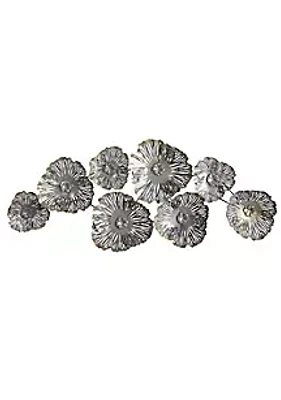 Nearly Natural 5-Foot x 2-Foot Floating Metal Floral Wall Art Decor