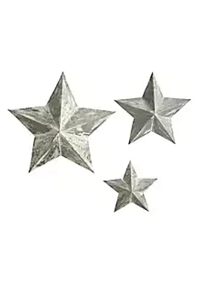 Nearly Natural 16-Inch, 22-Inch and 28-Inch Farmhouse Stars Wall Decoration (Set of 3)