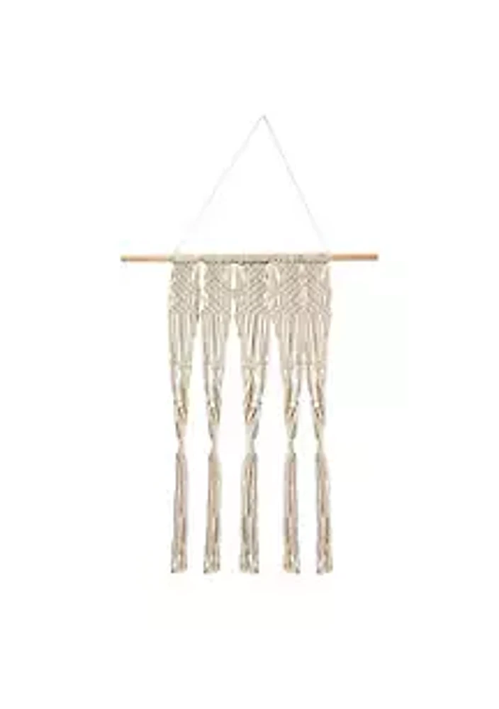 Nearly Natural 2.5-Foot x 2-Foot Hand Woven Macrame Wall Hanging Decor