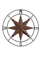 Nearly Natural 18-Inch Rustic Nautical Metal Compass Wall Art Decor