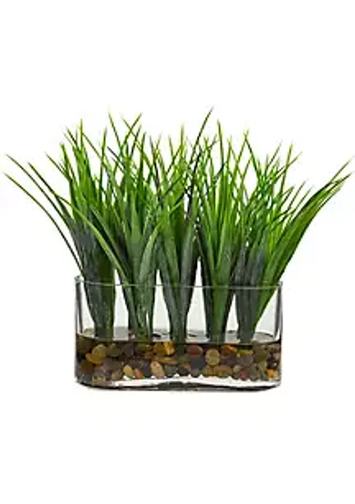 Nearly Natural Vanilla Grass Artificial Plant in Oval Vase