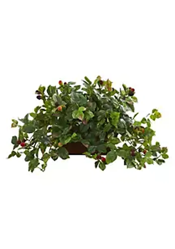Nearly Natural Raspberry Artificial Plant in Decorative Planter