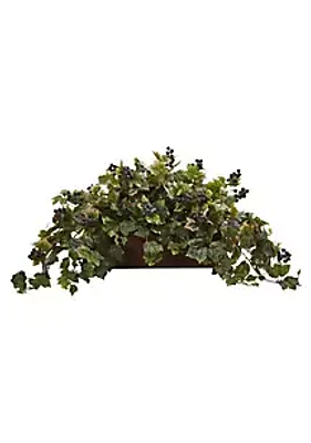 Nearly Natural Grape Leaf Artificial Plant in Decorative Planter