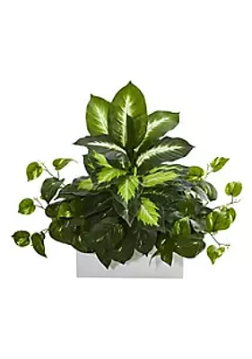 Nearly Natural Golden Dieffenbachia and Pothos Artificial Plant