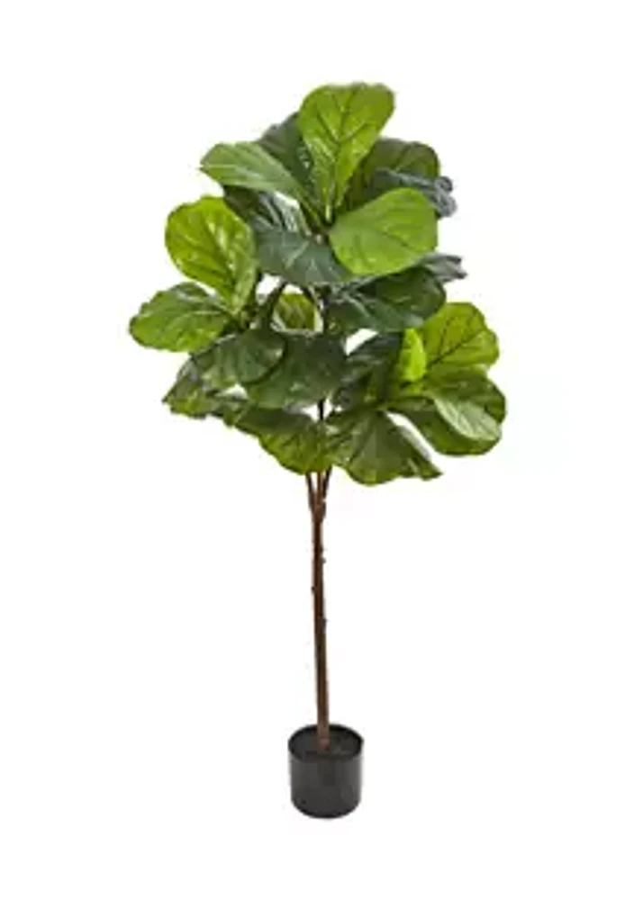 Nearly Natural -Inch Fiddle Leaf Artificial Tree (Real Touch