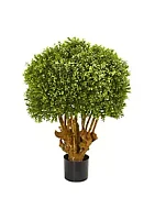 Nearly Natural 3-Foot Boxwood Artificial Topiary Tree
