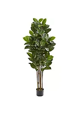 Nearly Natural 58-Inch Rubber Leaf Artificial Tree