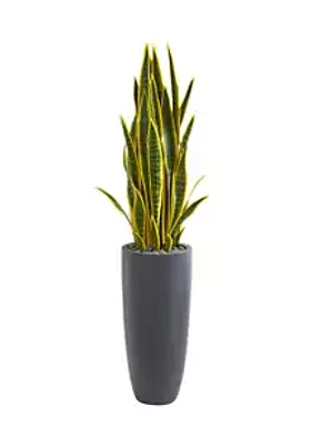 Nearly Natural Sansevieria Plant in Planter