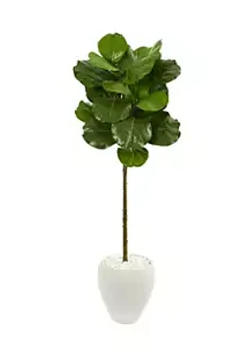 Nearly Natural Fiddle Leaf Tree in Planter