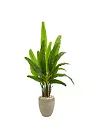 Nearly Natural 64-Inch Travelers Palm Artificial Tree in Sand Colored Planter