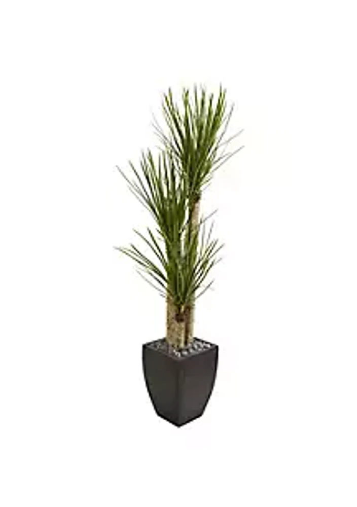 Nearly Natural 63-Inch Yucca Artificial Tree in Black Planter