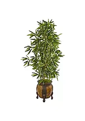Nearly Natural 5-Foot Bamboo Artificial Tree in Decorative Planter (Real Touch)
