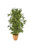 Nearly Natural 4.5-Foot Bamboo Artificial Tree in Terra Cotta Planter (Real Touch) UV Resistant (Indoor/Outdoor)