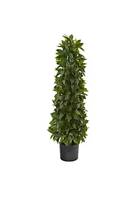 Nearly Natural 3-Foot Sweet Bay Cone Topiary Artificial Tree