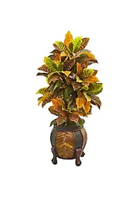 Nearly Natural 44-Inch Croton Artificial Plant in Decorative Planter (Real Touch)