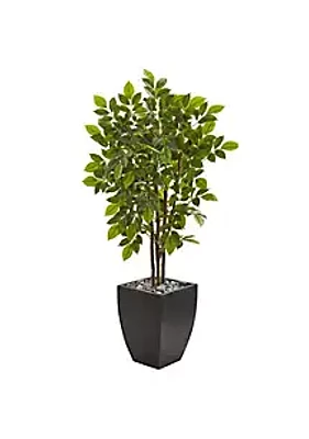 Nearly Natural 57-Inch River Birch Artificial Tree in Black Planter