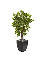 Nearly Natural 57-Inch River Birch Artificial Tree in Black Planter